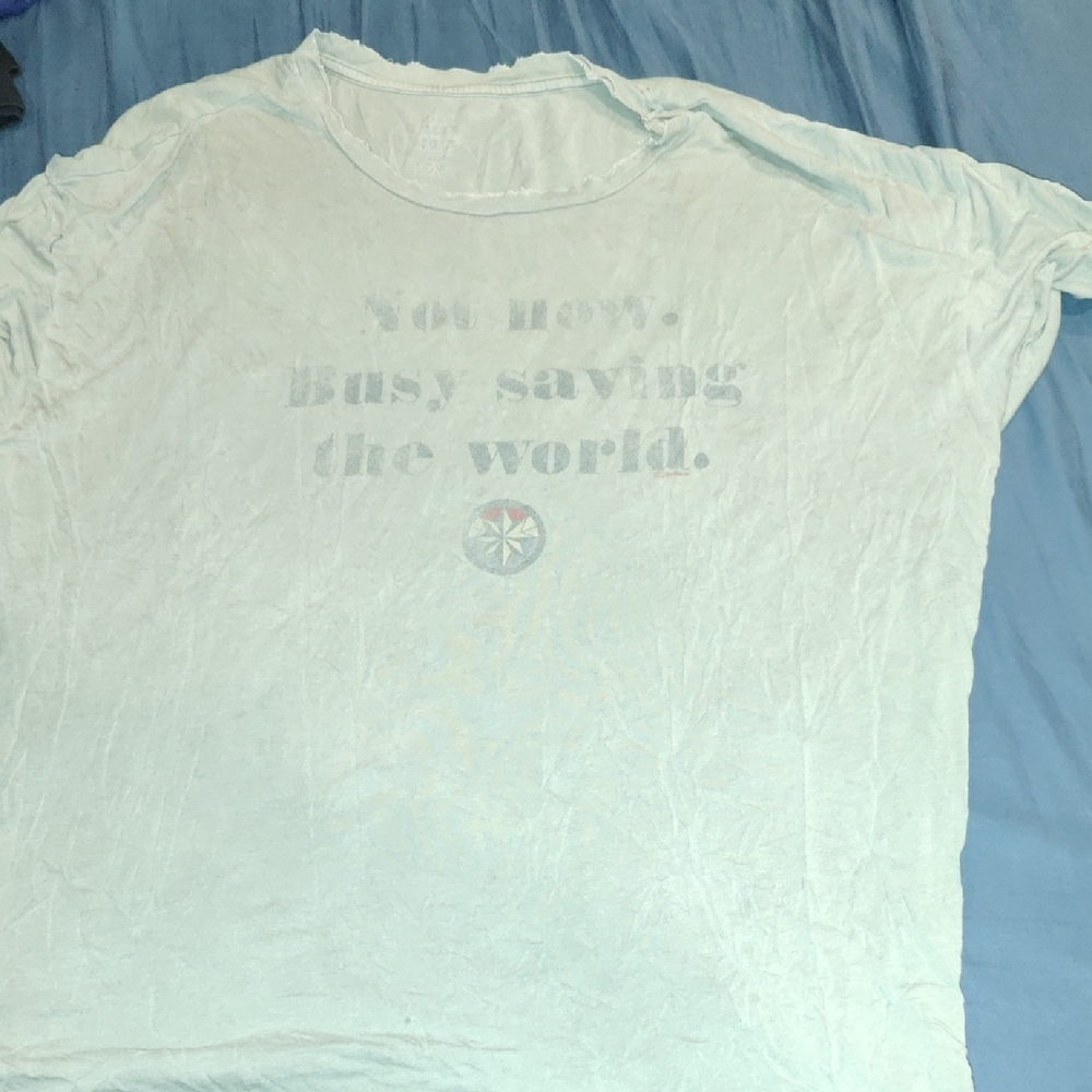 Aerie Real Soft Military Green Oversized Marvel Tee